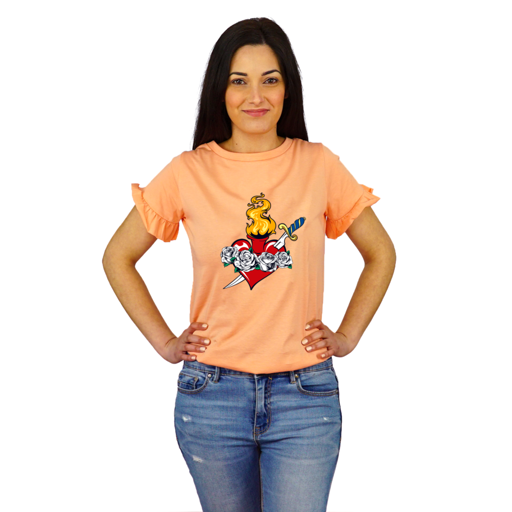 T-Shirt Donna Immacolate Heart Pesca